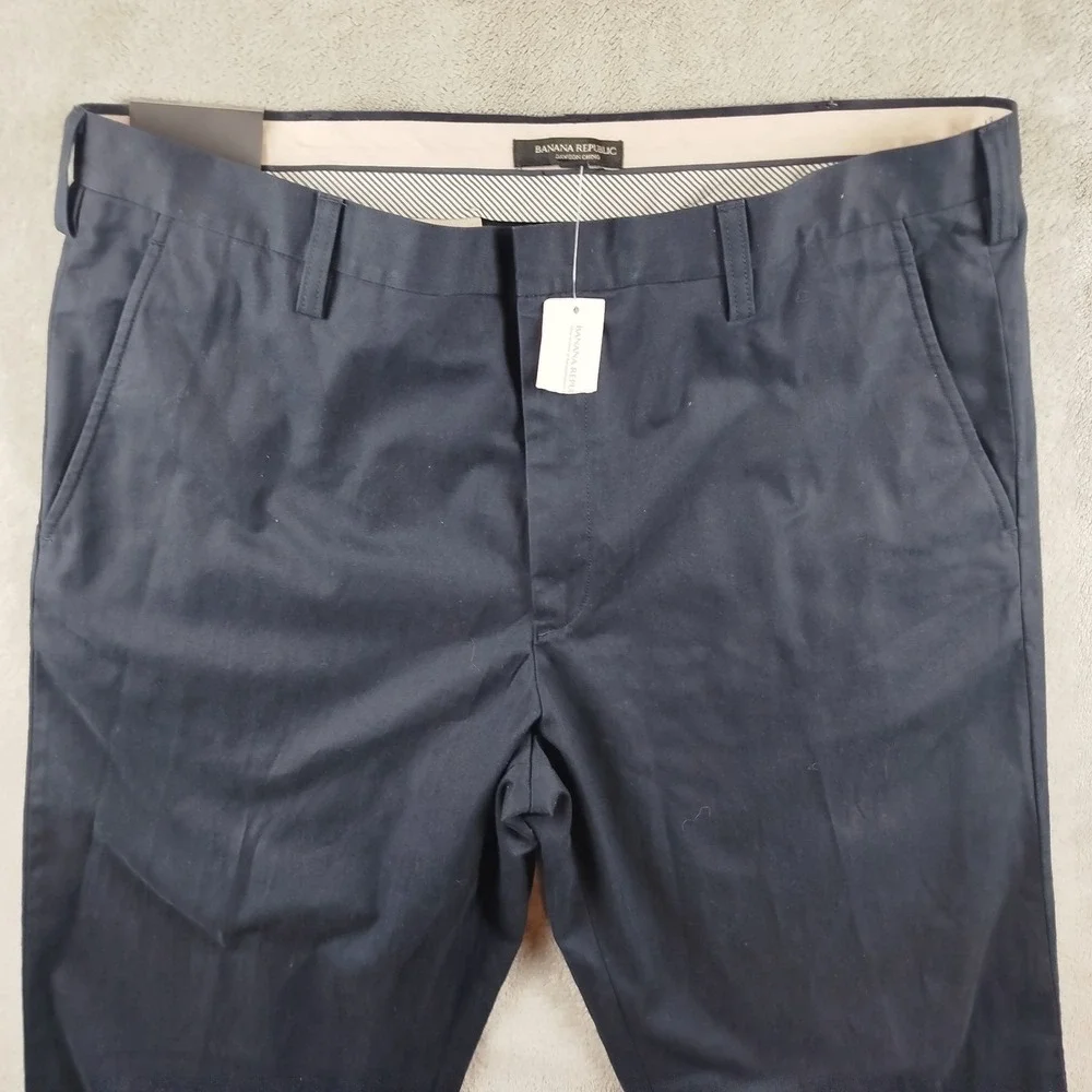 Banana Republic Pants Mens 38x36 Navy Dawson Relaxed Flat Front Pants Chino